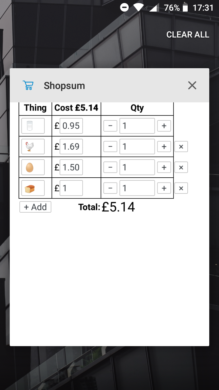 Shopsum screenshot in Android